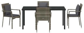 Conjunto de Cadeiras de Jardim 5 pcs Cinzeto 160 x 80 x 73 cm
