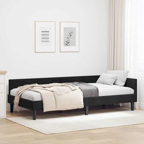 vidaXL Estrutura de Cama de Canto Preto 100 cm x 200 cm Veludo