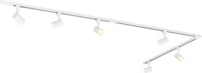 Sistema de iluminação de trilho inteligente com 6 focos brancos monofásicos 300cm - Iconic Jeana
