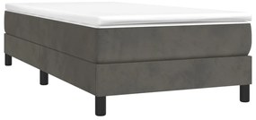 Cama com molas/colchão 80x200 cm veludo cinza-escuro