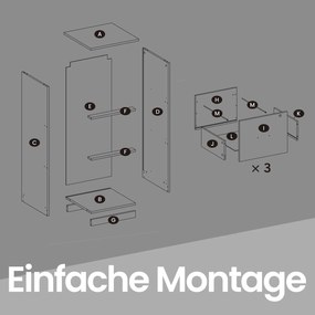 Armário de gavetas escritório em madeira 40 x 41 x 103 cm preto