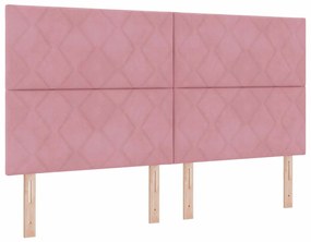 Cama vidaXL Rosa 180x200 cm Veludo
