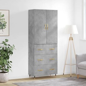 vidaXL Armário alto 69,5x34x180 cm derivados de madeira cinza cimento
