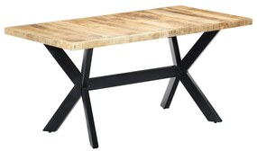 Mesa de jantar 160x80x75 cm madeira de mangueira áspera maciça