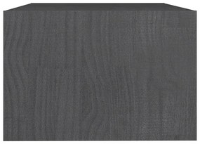 Mesa de centro 75x50x33,5 cm madeira de pinho maciça cinzento