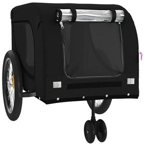 Reboque bicicleta p/ animais tecido oxford/ferro preto