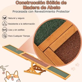 Baloiço de agilidade para cães 179 x 30 x 55 cm, com rampa antiderrapante para animais de estimação, para uso interno e externo, amarelo