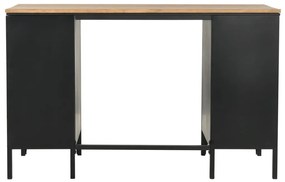 Secretária pedestal duplo madeira abeto maciça aço 120x50x76cm