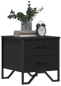 Mesa de cabeceira 2 pcs 40x41x40 cm derivados de madeira preto