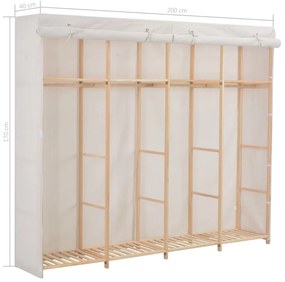 Roupeiro 200x40x170 cm tecido branco