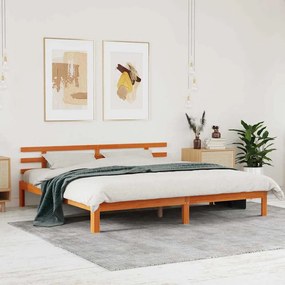 vidaXL Estrutura de Cama Castanho Ceroso 200x200 cm Madeira Maciça de Pinho