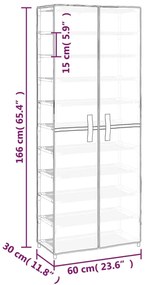 Sapateira 60x30x166 cm tecido cinzento