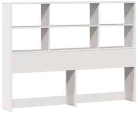 Cama com estante sem colchão 120x200 cm pinho maciço branco