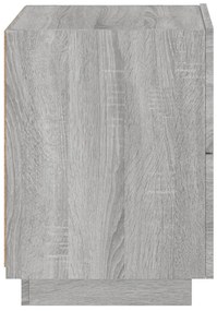 Mesas cabeceira c/ LEDs 2 pcs derivados madeira cinza sonoma