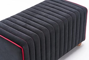 Pouffe Mabel – Anthracite/Pink – 80x40x40 cm