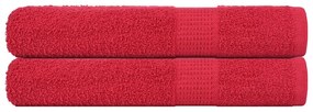 Toalhas 2 pcs 100x200 cm 360 gsm 100% algodão vermelho