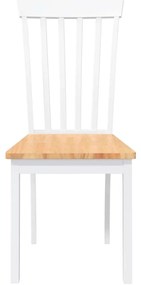 Cadeiras de jantar 2 pcs madeira de seringueira maciça branco