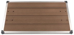 48204 vidaXL Base chuveiro p/ exterior 110x62 cm WPC aço inoxidável castanho