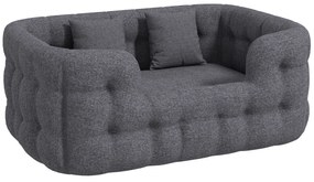 PawHut Cama para Cães Médios Cama para Animais de Estimação com 2 Almofadas Cama para Cães com Base Antiderrapante 90x60x35 cm Cinza | Aosom Portugal