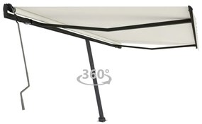 vidaXL Toldo retrátil manual independente 400x350 cm cor creme