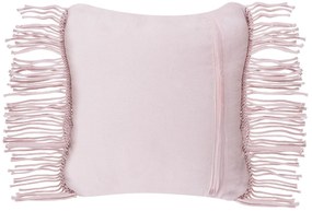 Conjunto de 2 almofadas decorativas em macramé de algodão rosa 40 x 40 cm YANIKLAR Beliani