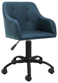 vidaXL Cadeira de escritório giratória tecido azul