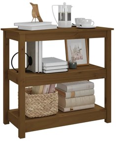 Mesa consola 80x40x74 cm madeira de pinho maciça castanho mel