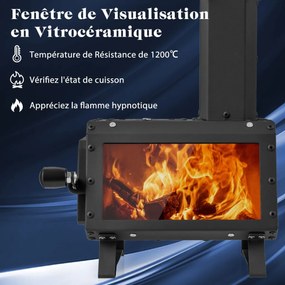 Fogão portátil a carvão giratório com corpo e pernas dobráveis ​​com alças