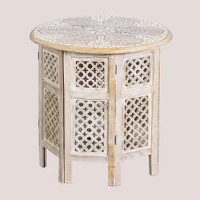 Mesa Auxiliar Dobrável Redonda Ø55 Cm Em Madeira De Manga Kasira B - Sklum