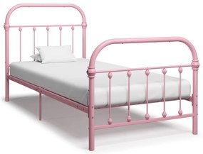 Estrutura de cama 90x200 cm metal rosa
