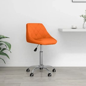 vidaXL Cadeira de escritório giratória couro artificial laranja