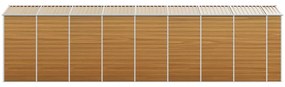 Abrigo de jardim 191x725x198 cm aço galvanizado castanho-claro