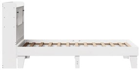 Cama sem colchão 90x200 cm madeira de pinho maciça branco