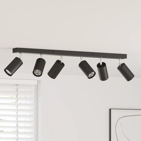 vidaXL Spotlight de Teto 6 Maneiras Ajustáveis Preto GU10