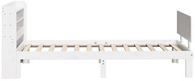 Estrutura de cama c/ cabeceira sem colchão 90x200 cm branco