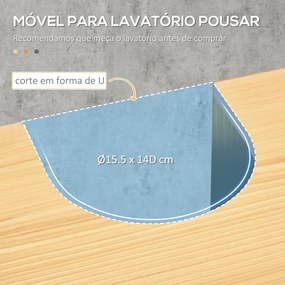 Móvel para Lavatório Pousar Armário Casa de Banho de Madeira com 2 Portas e Prateleira Interior Ajustável Estilo Industrial Anti-Tombo 60x30x62,5cm Ma