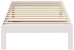 Cama sem colchão 90x200 cm madeira de pinho maciça branco