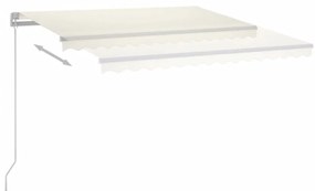 Toldo automático LED e sensor de vento 3x2,5 m cor creme