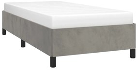 Estrutura de cama 100x200 cm veludo cinzento-claro