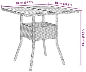 Conjunto de Jantar 5 Peças com Almofadas Cinza Polirattan