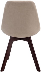 Cadeira de cozinha e sala de jantar Borneo em tecido com estrutura em Cor Nogueira 48 x 84 x 55 cm Creme