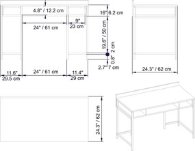 Secretária Tumata – Branco – 119,5 cm x 65,2 cm x 62 cm