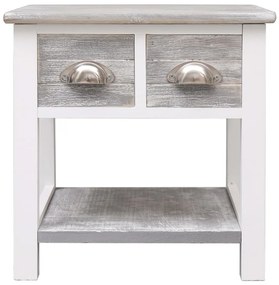 Mesa de apoio 40x40x40 cm madeira de paulownia cinzento