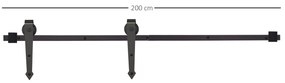 HOMCOM 200cm/6.6T Ferragens para Porta Corredeira Tipo Flecha Kit de A