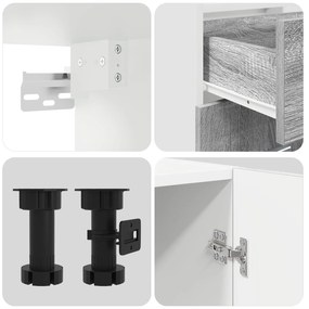 Conjunto de Armários de Cozinha 4 Peças Cinza Sonoma Madeira Engenheir