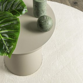 Tapete de Área Creme 100x200 cm Poliéster Antiderrapante