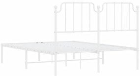 Estrutura de cama com cabeceira 140x200 cm metal branco
