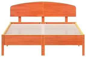 Cama sem colchão 120x200 cm madeira pinho maciça castanho-mel
