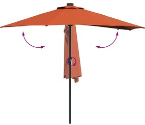 Guarda-sol de Jardim Terracota 294 x 150 x 223 cm tecido