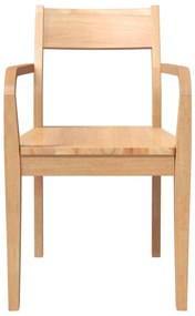 Cadeiras de jantar 2 pcs madeira seringueira maciça natural